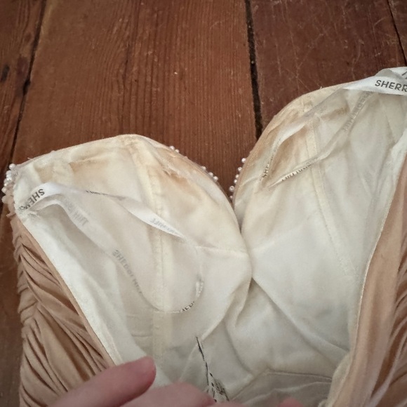 Sherri Hill Pink Strapless White Lace Hoco BabyDoll Dress Bow Short Mini Size 6 - Picture 6 of 12